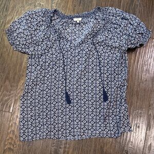 Joie Blue Patterned Women's Top size small